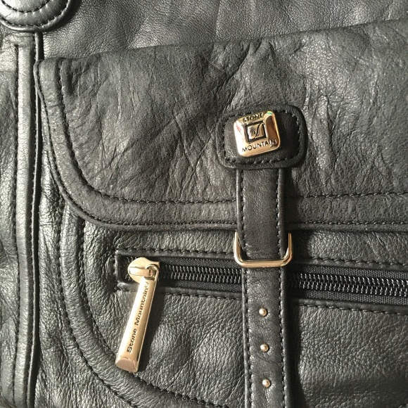 STONE MOUNTAIN Black Leather HOBO TOTE SHOULDER BAG Purse - Picture 14 of 14